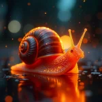 سرعت سایت-a snail on a wet surface